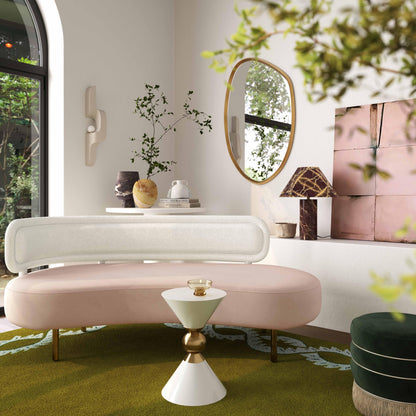 Tischa 70" Performance Fabric Sofa - Blush,Cream - Image 1