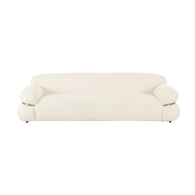 Leyla 98" Cream Performance Boucle Sofa - Image 1