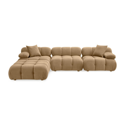 Calliope 4-piece Cafe Au Lait Performance Velvet Modular Sectional - Image 1