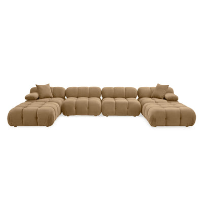 Calliope 6-piece Cafe Au Lait Performance Velvet Modular U-Sectional - Image 1