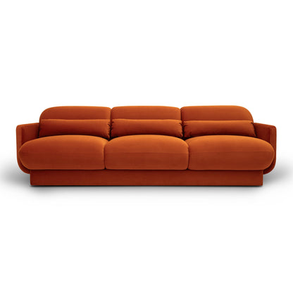 Azalea 90.5" Performance Velvet Sofa - Rust - Image 1
