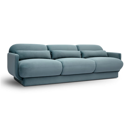 Azalea 90.5" Performance Velvet Sofa - Powder Blue - Image 1
