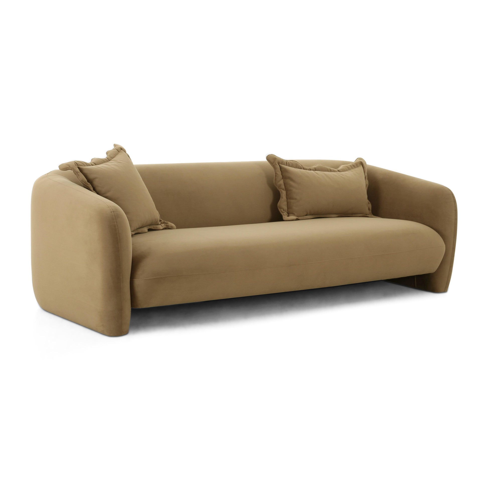 Test Lou 91" Performance Cafe Au Lait Velvet Sofa - Image 1
