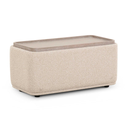 Sylvie Cream Performance Boucle Ottoman Table - Default Title - Image 1