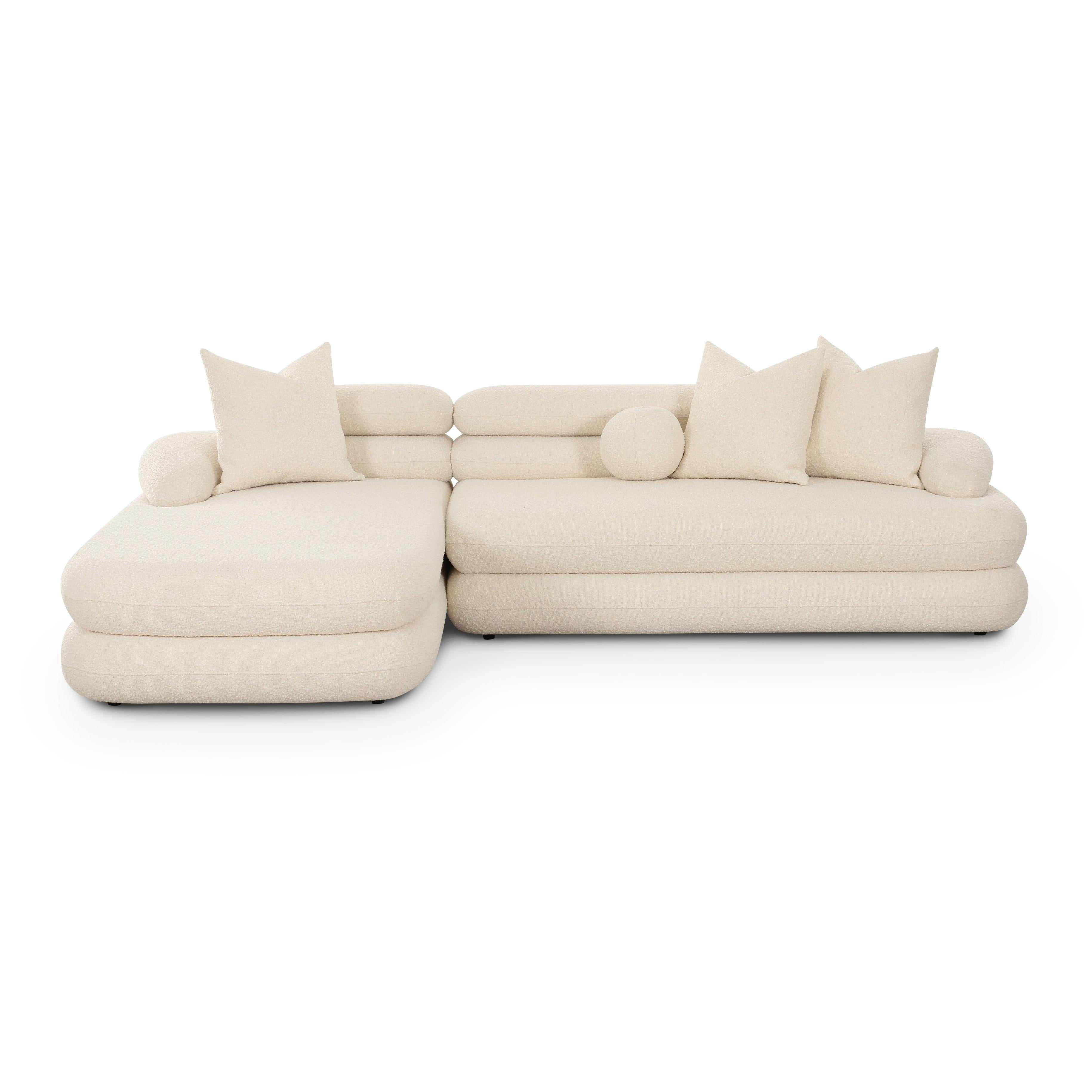 トップス louren LULU PARISFASHIONWEEK Lulu 2-Piece Cream Performance Boucle L-Shaped Sectional | TOV