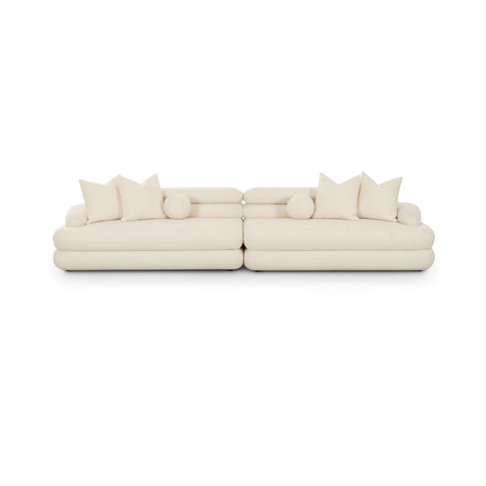 Lulu 141" Cream Performance Boucle Sofa - Image 1