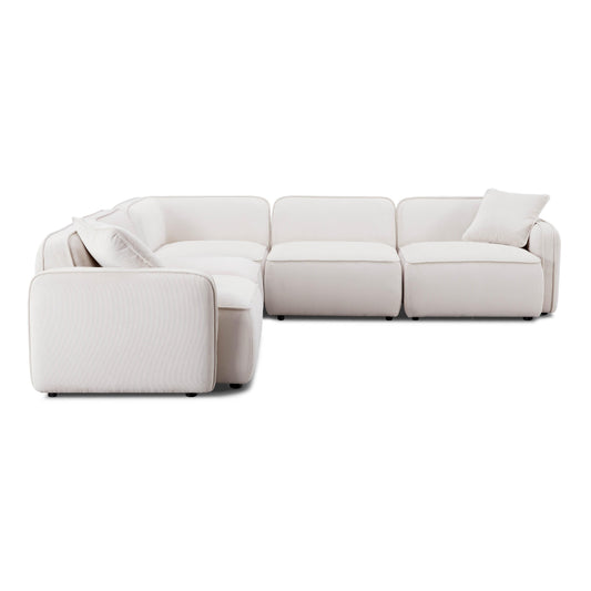 Travie 5-Piece Performance Corduroy Velvet Modular L-Sectional - Image 1