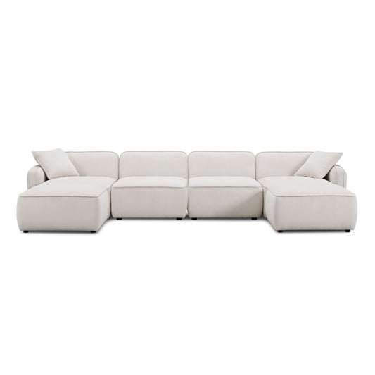 Travie 6-Piece Performance Corduroy Velvet  Modular U-Sectional - Image 1