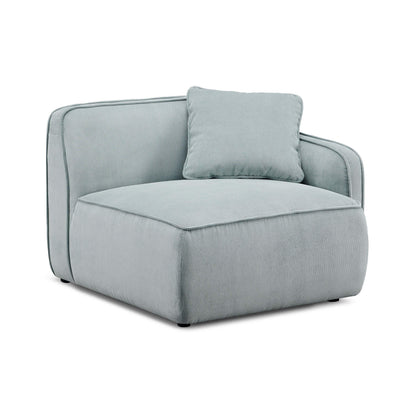 Travie Performance Corduroy Velvet RAF Corner Chair - Sea Blue - Image 1