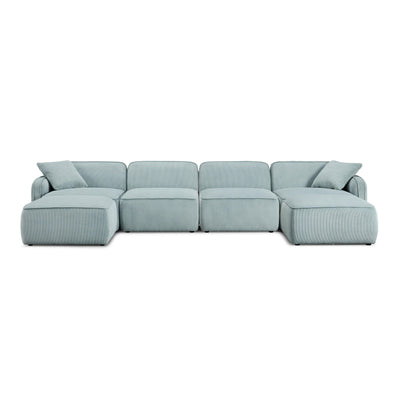 Travie 6-Piece Performance Corduroy Velvet  Modular U-Sectional - Image 1