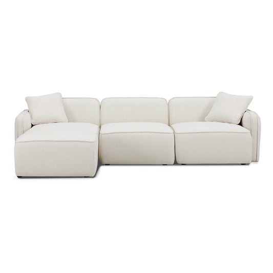 Travie 4-Piece Sand Upcycled Performance Linen Modular Sectional - Image 1