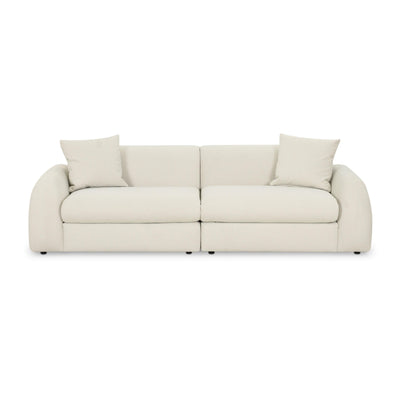 Kourtney 100" Cream Performance Faux Mohair Sofa - Image 1