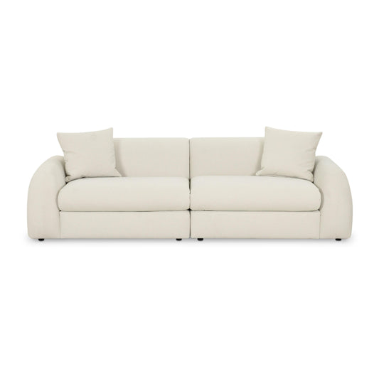 Kourtney 100" Cream Performance Faux Mohair Sofa - Image 1