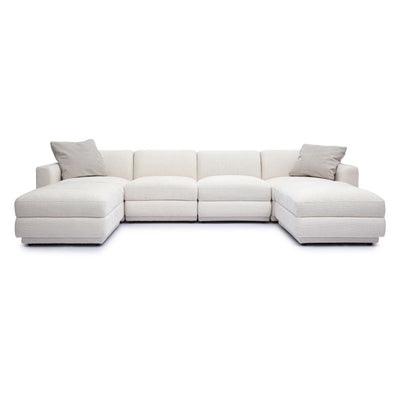Perry 6-Piece Cream Performance Chenille Modular U-Sectional - Image 1