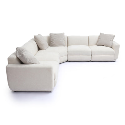 Perry 5-Piece Cream Performance Chenille Modular L-Sectional - Image 1