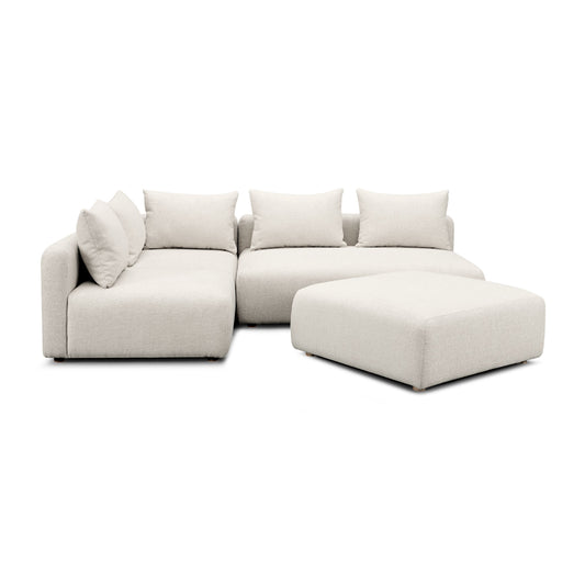 Hangover 4-Piece Contract-Grade Textured Fabric Modular Chaise Sectional - Image 1