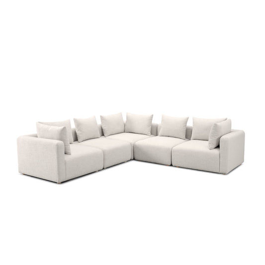 Hangover 5-Piece Contract-Grade Textured Fabric Modular L-Sectional - Image 1
