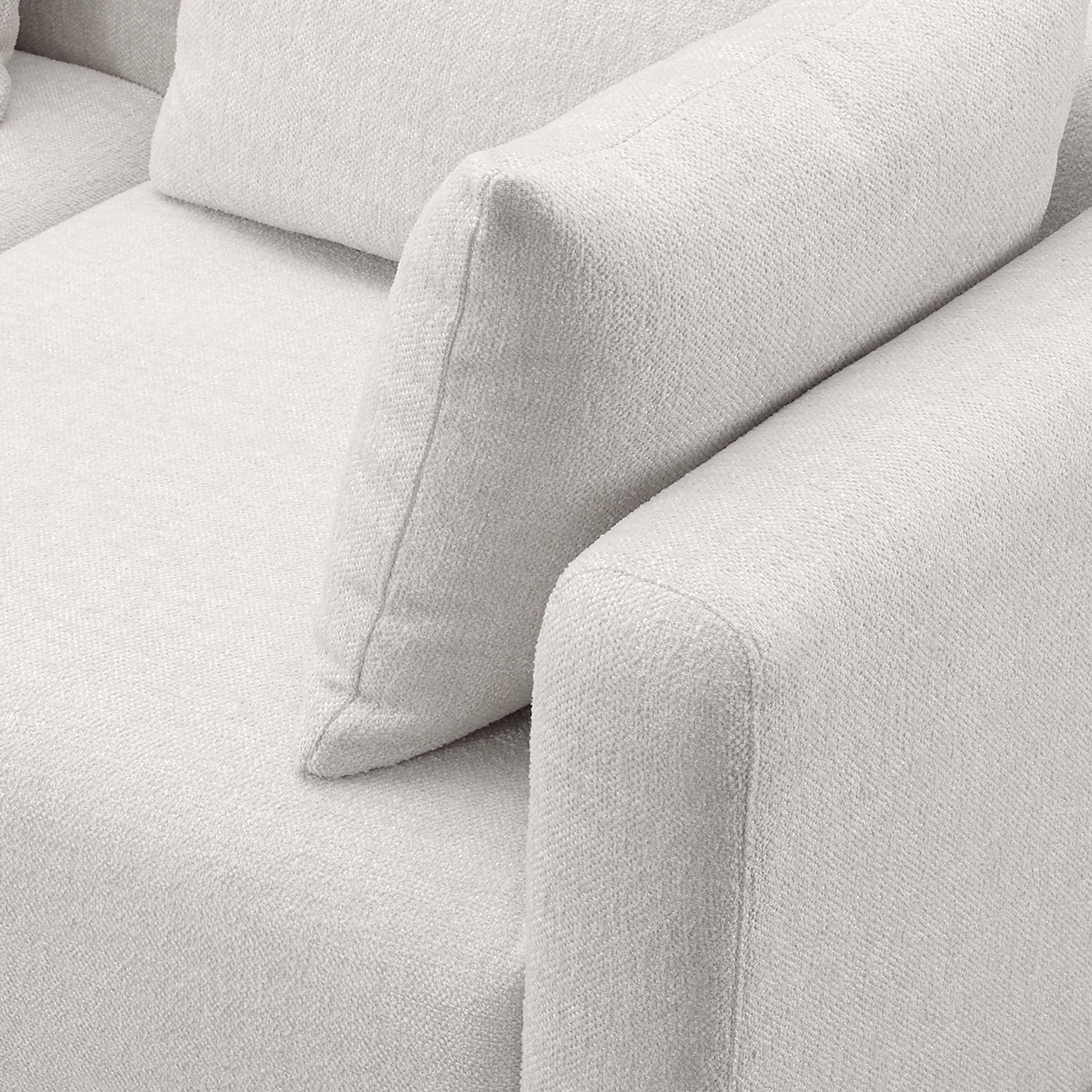 Hangover 5-Piece Contract-Grade Textured Fabric Modular L-Sectional - Cream - Image 3