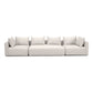 Hangover 145" Contract-Grade Textured Fabric Long Sofa - Cream - Image 2