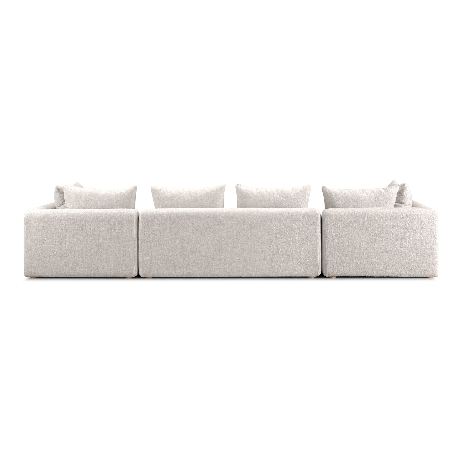Hangover 145" Contract-Grade Textured Fabric Long Sofa - Cream - Image 3
