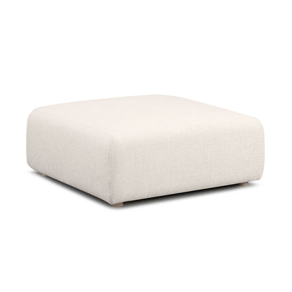Hangover Contract-Grade Textured Fabric Ottoman - Cream - Image 1