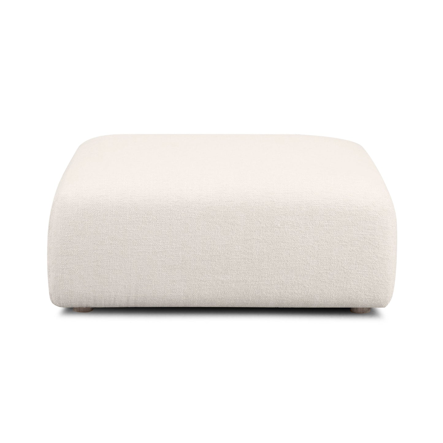 Hangover Contract-Grade Textured Fabric Ottoman - Cream - Image 3