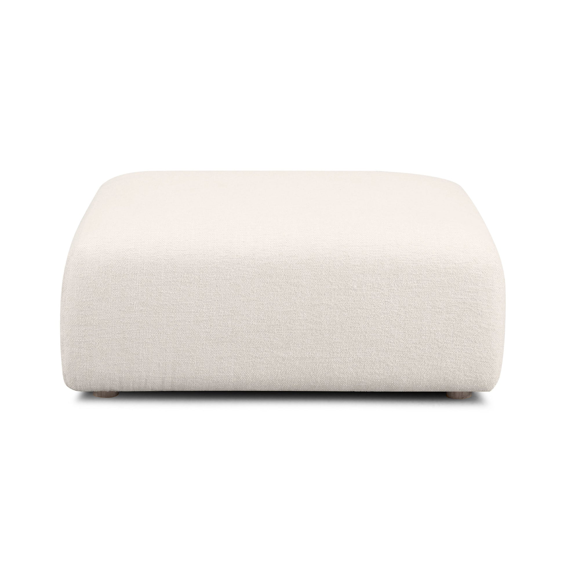 Hangover Contract-Grade Textured Fabric Ottoman - Cream - Image 3