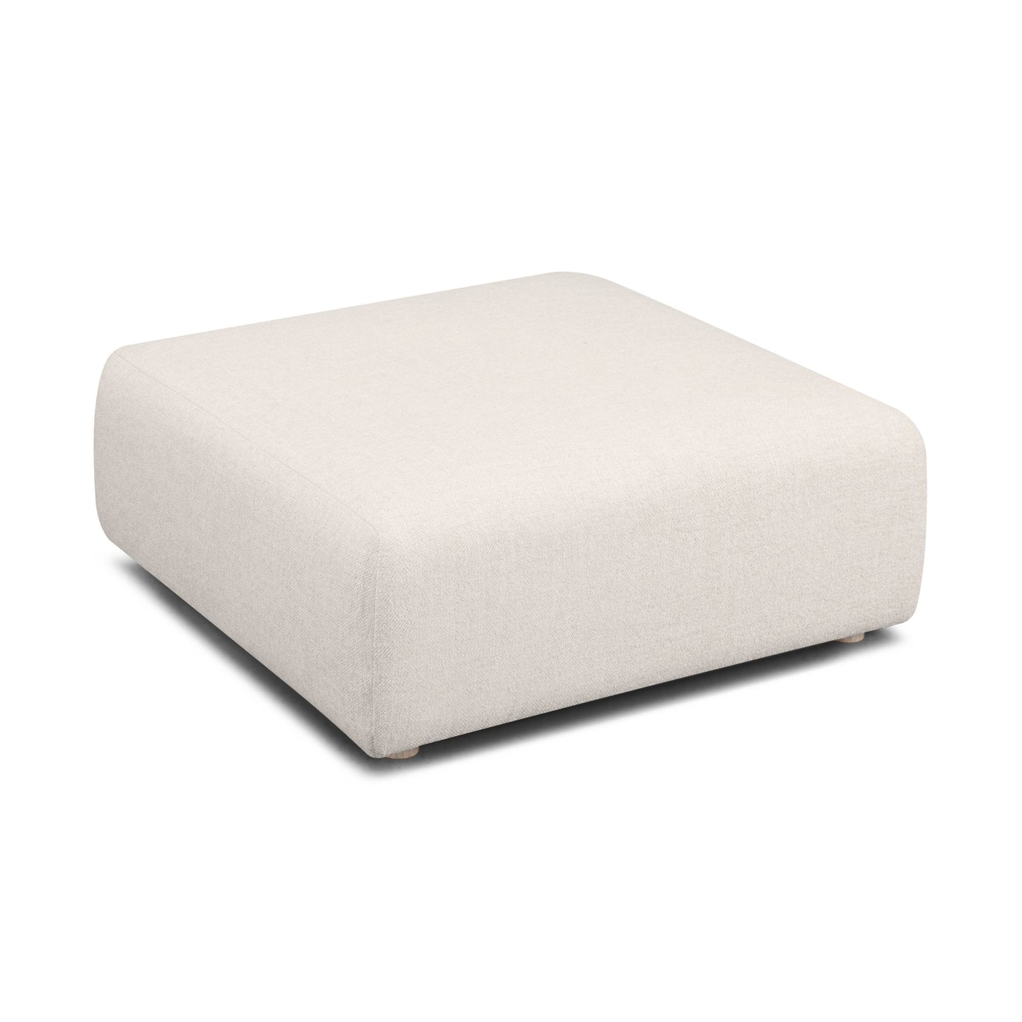 Hangover Contract-Grade Textured Fabric Ottoman - Cream - Image 4