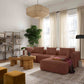 Hangover 4-Piece Contract-Grade Textured Fabric Modular Sectional - Red - Image 2