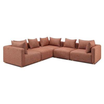 Hangover 5-Piece Contract-Grade Textured Fabric Modular L-Sectional - Image 1