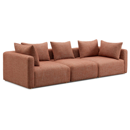 Hangover 112.5" Textured Fabric Sofa - Red - Image 1