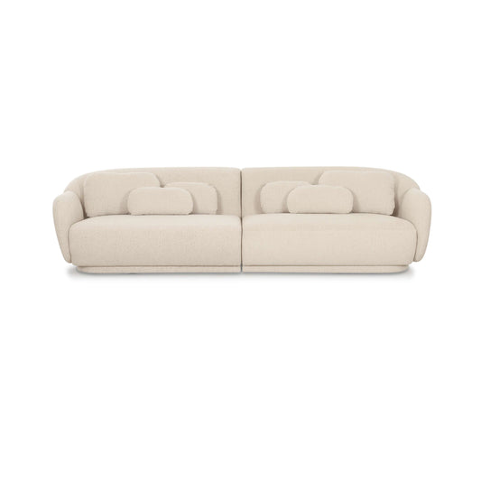 Misty 115" Cream Performance Boucle Modular Sofa - Image 1