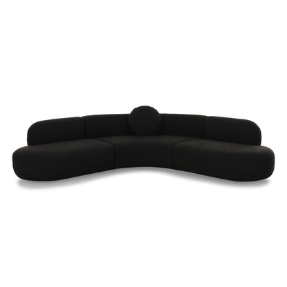 Broohah 3-Piece Performance Fabric L-Shaped Sectional - Black - Image 1