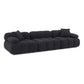 Calliope 118" Performance Vegan Shearling Modular Sofa - Black - Image 3