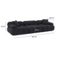 Calliope 118" Performance Vegan Shearling Modular Sofa - Black - Image 5