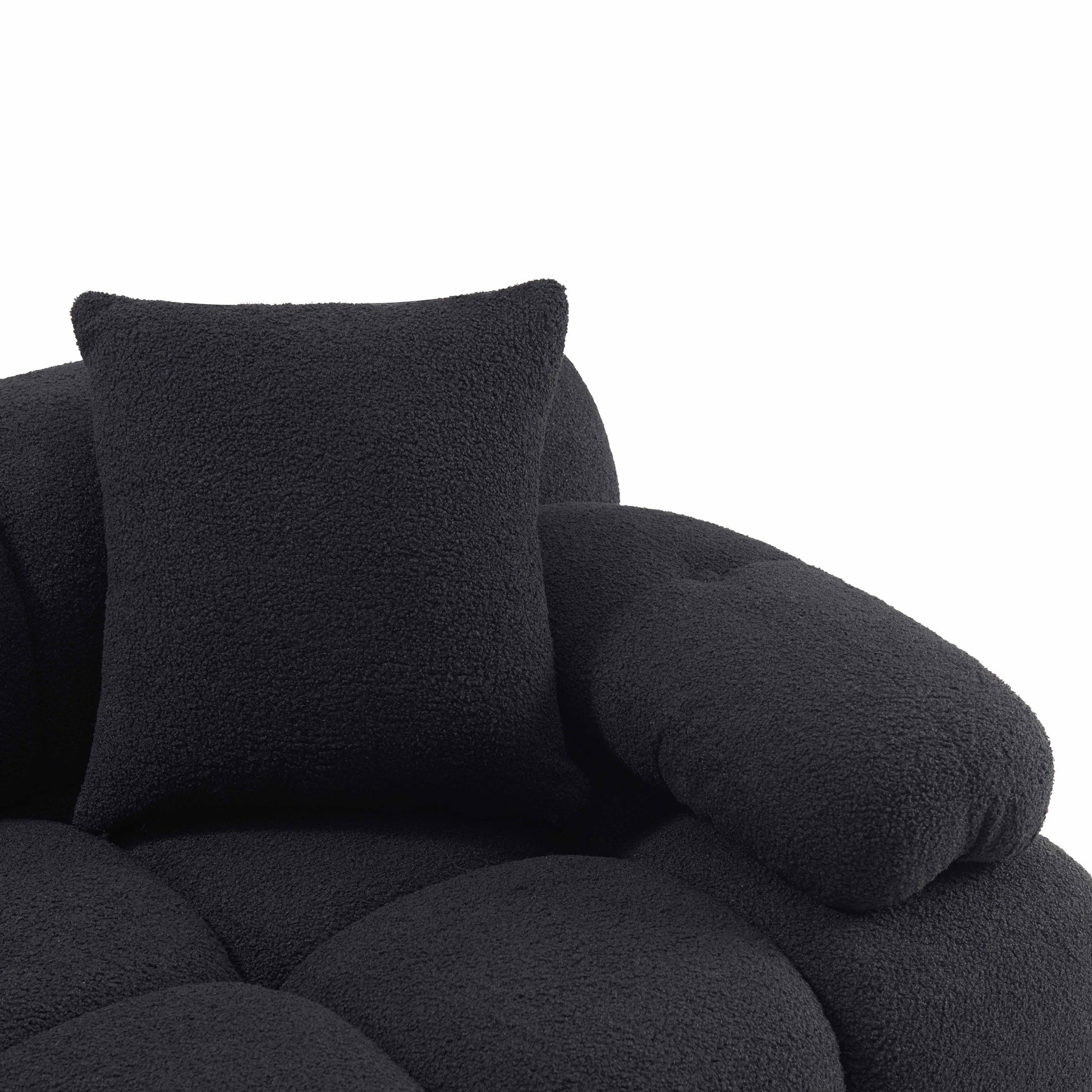Calliope 6-piece Performance Vegan Shearling Modular U-Sectional - Black - Image 7