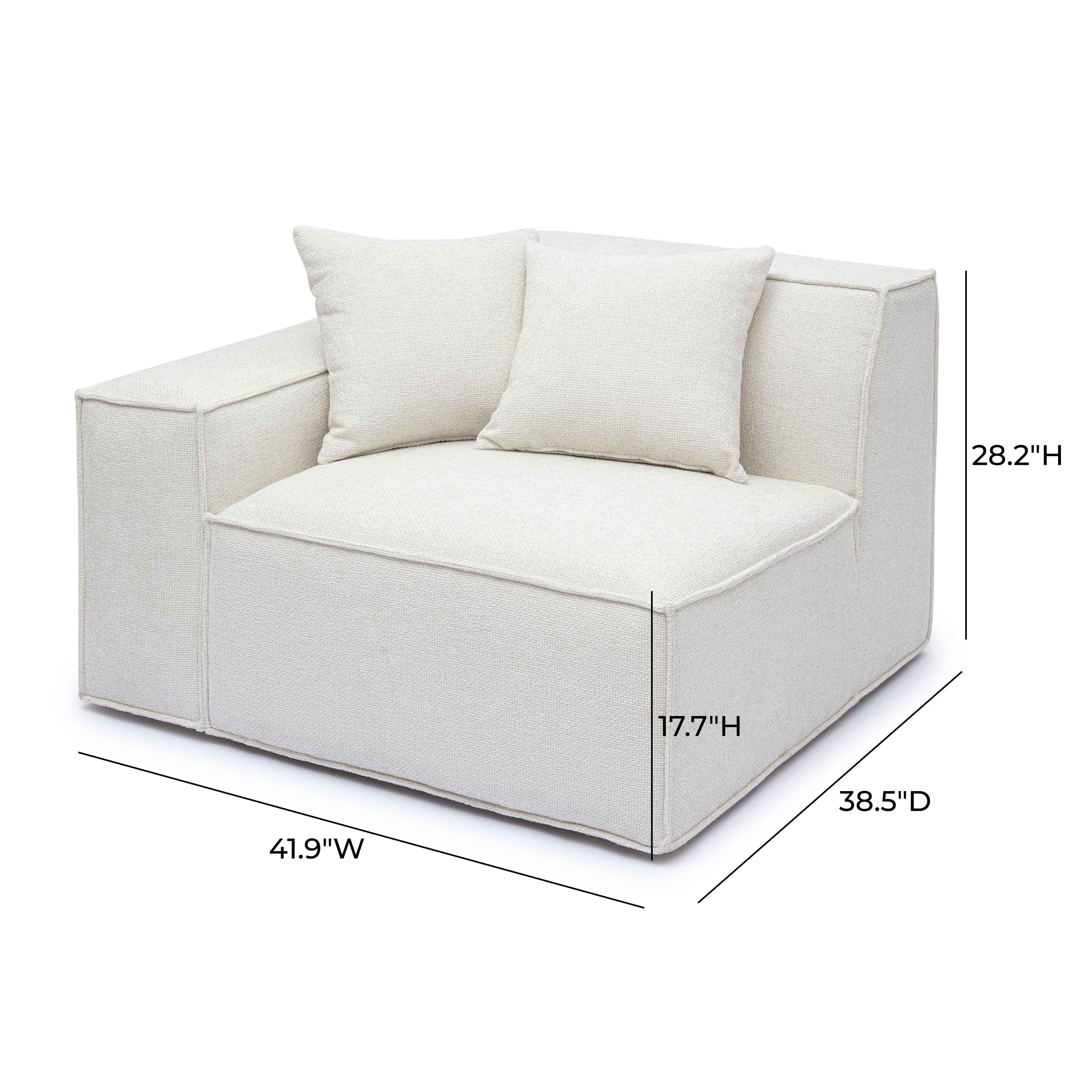 Mindy Performance Chenille Basketweave Modular Corner Chair | TOV