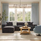 Mindy 84" Performance Chenille Basketweave Modular Loveseat - Charcoal - Image 2