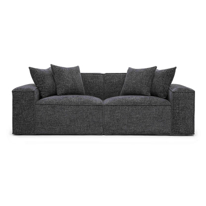 Mindy 84" Performance Chenille Basketweave Modular Loveseat - Charcoal - Image 1