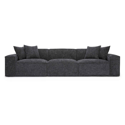 Mindy 115" Performance Chenille Basketweave Modular Sofa - Charcoal - Image 1