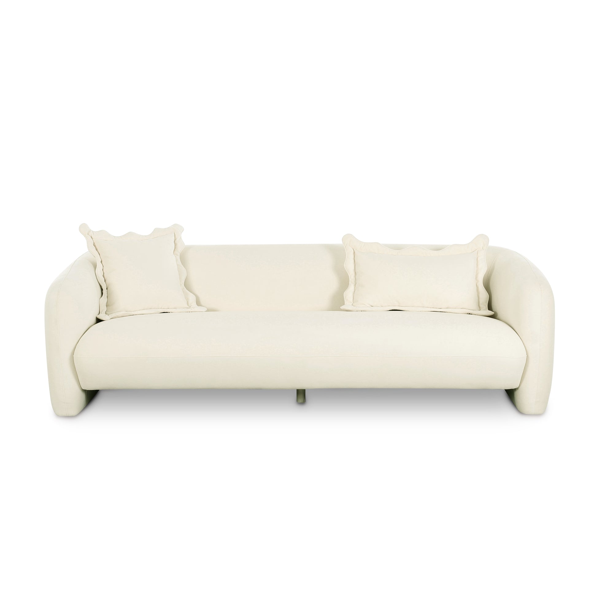 Lou 91" Performance Velvet Sofa - Cream - Image 3