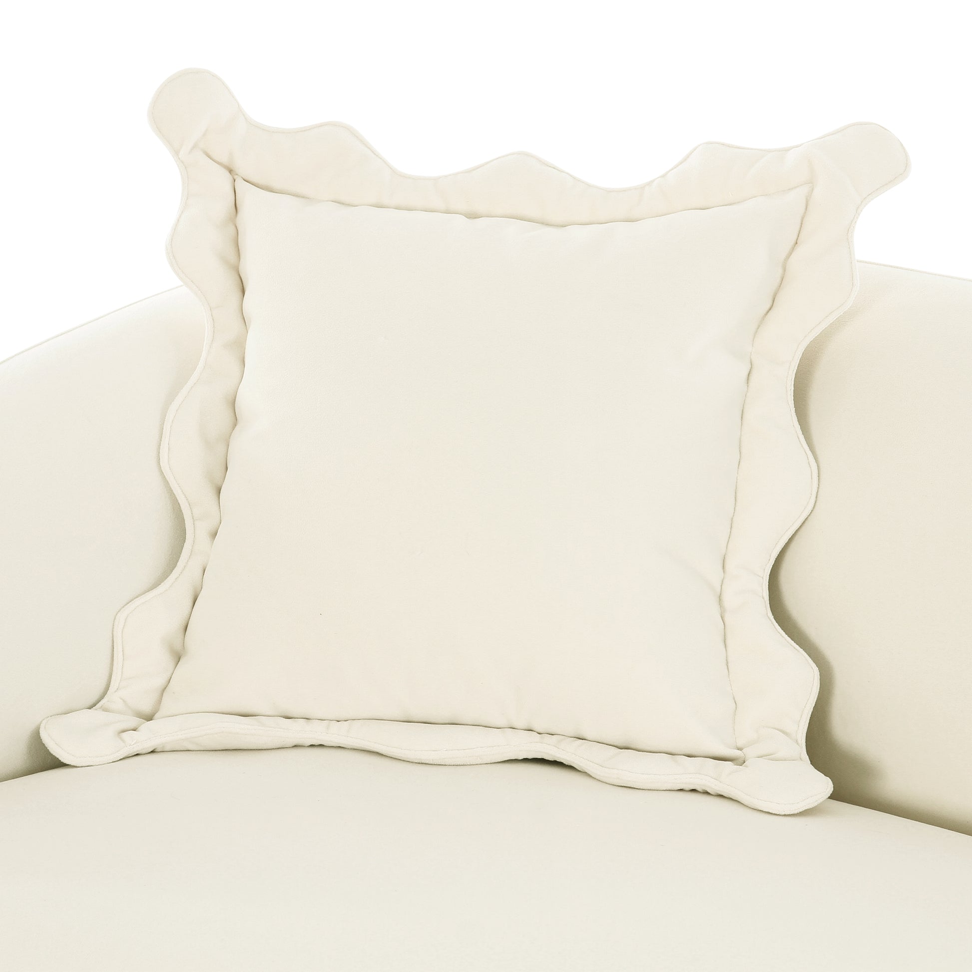 Lou 91" Performance Velvet Sofa - Cream - Image 5