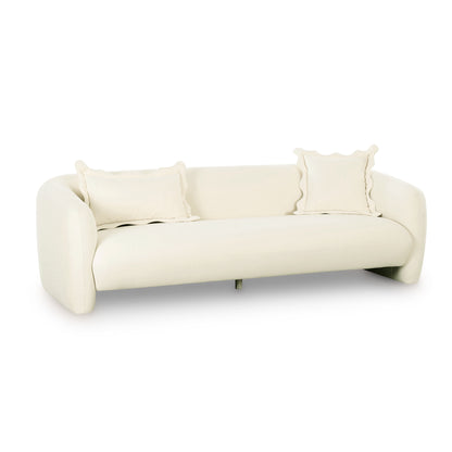 Lou 91" Performance Velvet Sofa - Cream - Image 1