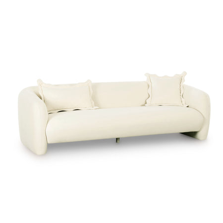Test Lou 91" Performance Cream Velvet Sofa
