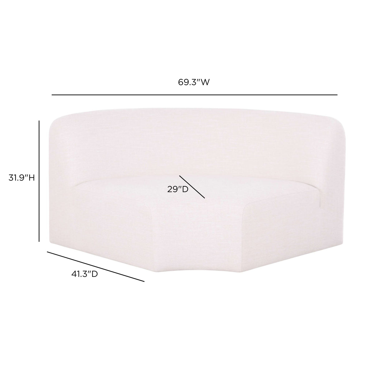 Gorge Modular Corner Wedge - Cream - Image 7