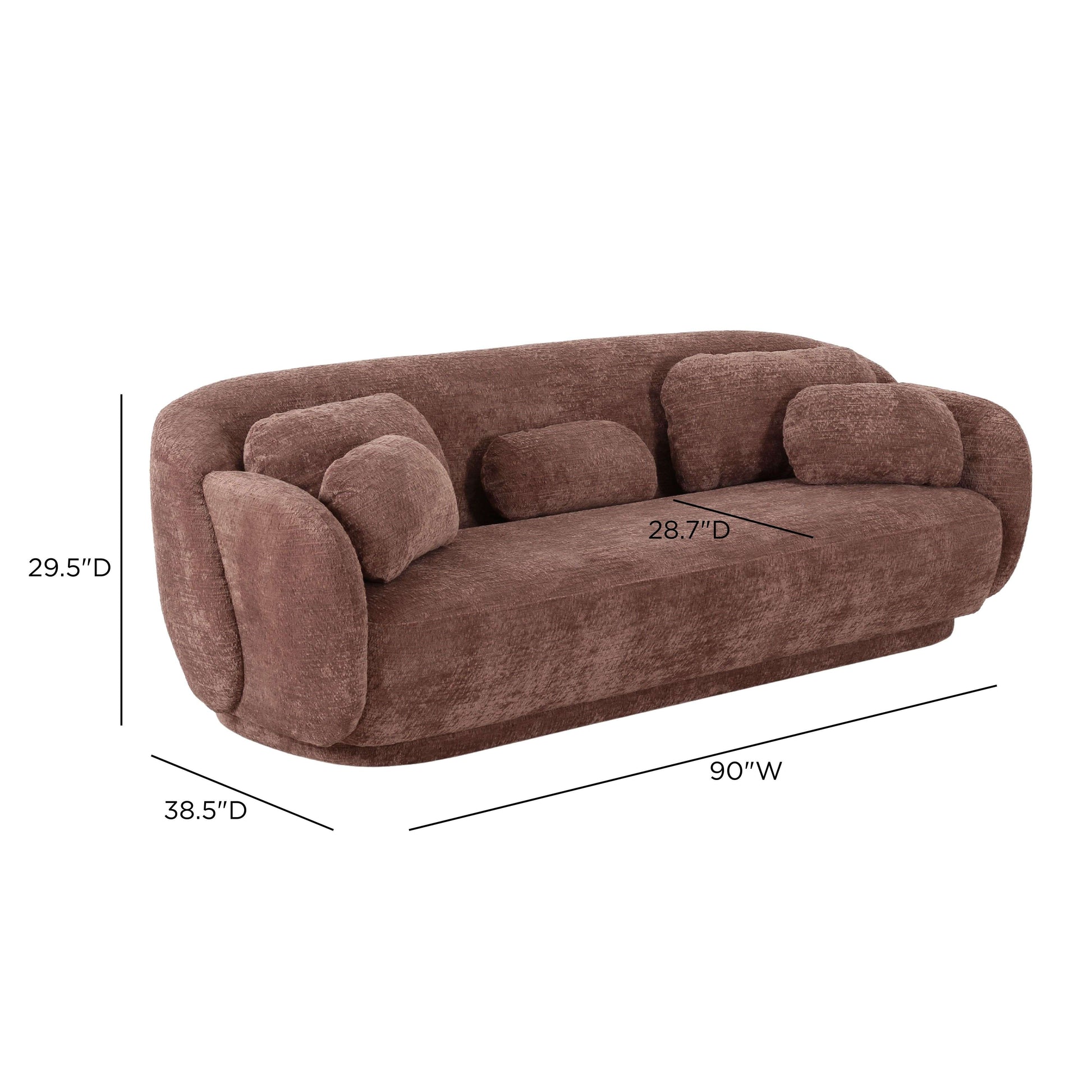 Misty 90" Sofa - Chocolate Brown - Image 6