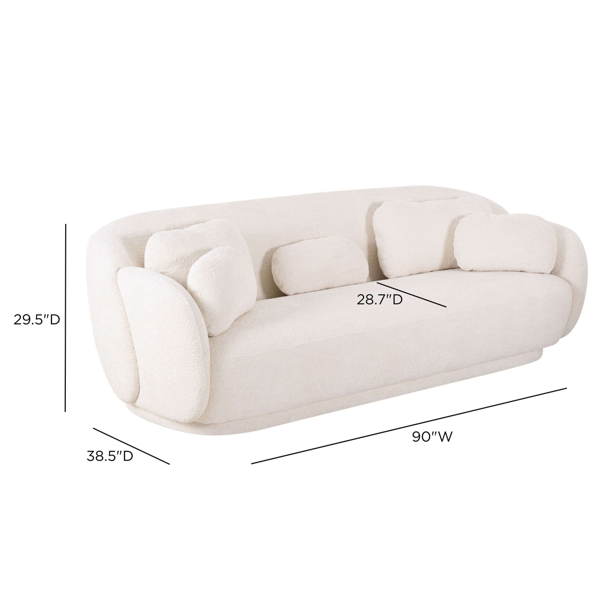 Misty 90" Sofa - Off-White - Image 7
