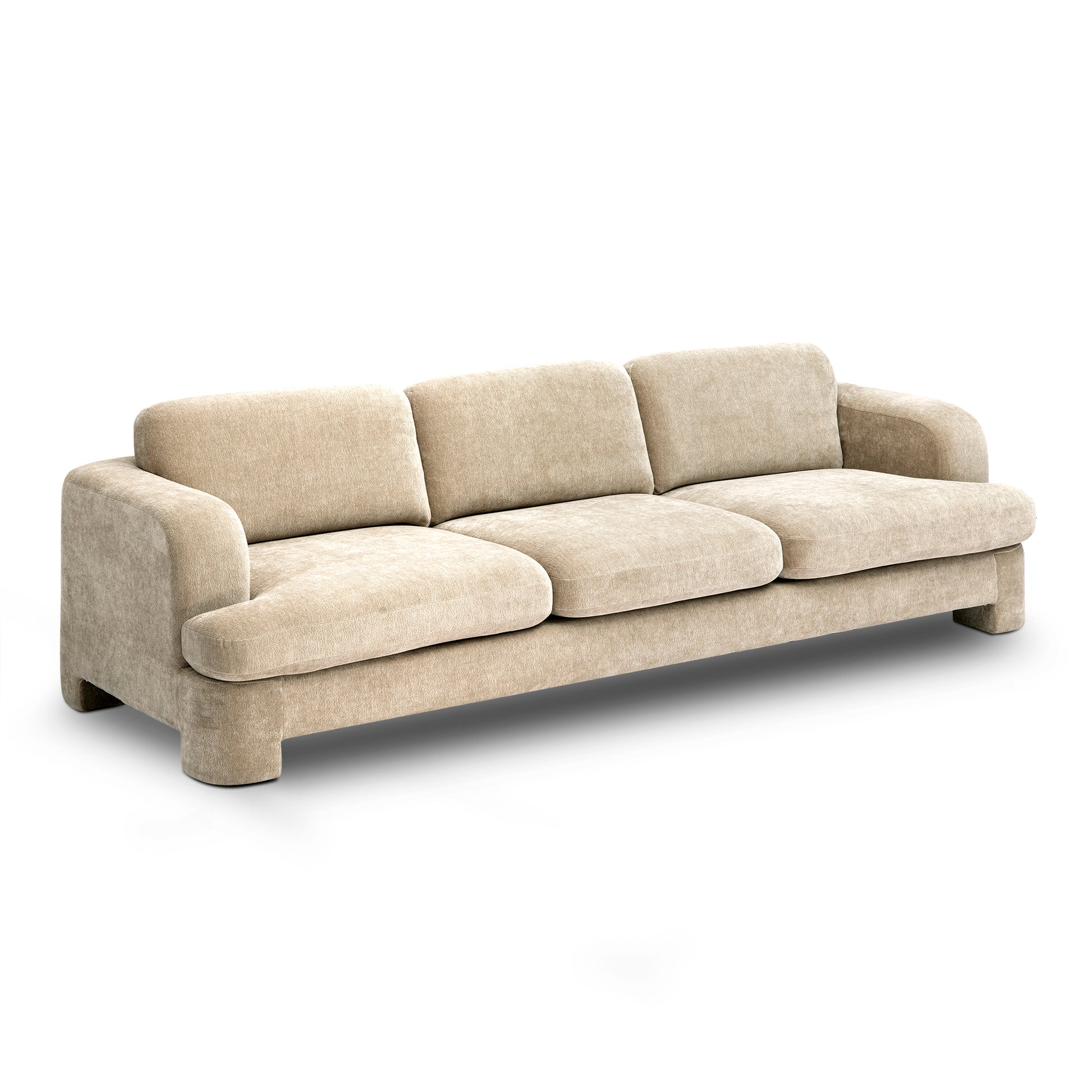 Halsey Textured Fabric Sofa - Tan - Image 2