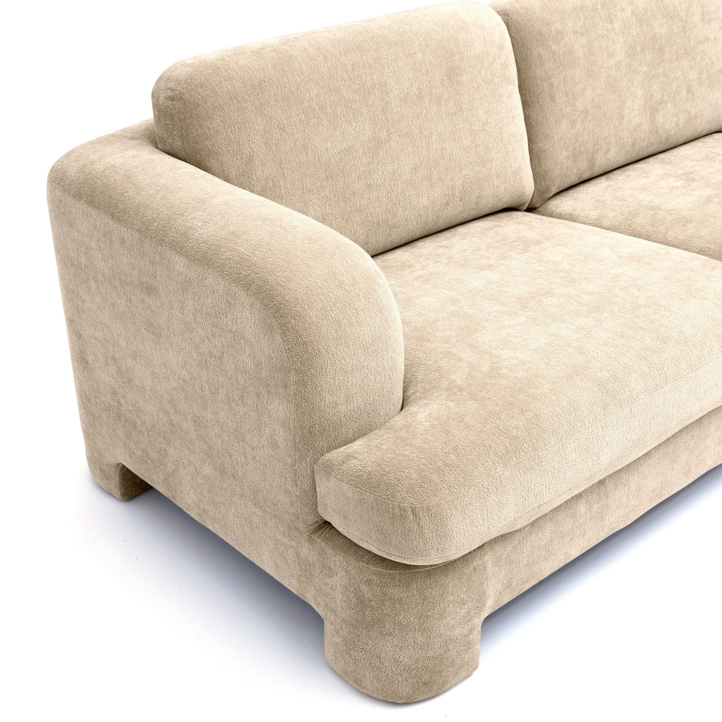 Halsey Textured Fabric Sofa - Tan - Image 3