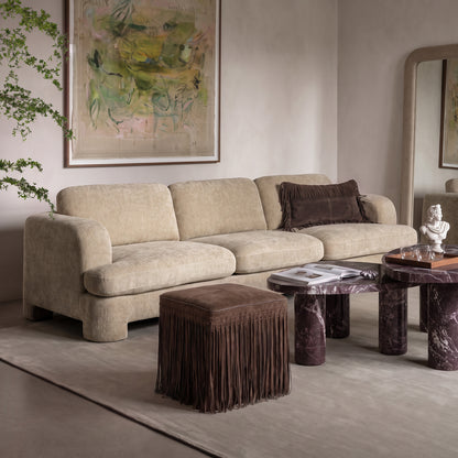 Halsey 102" Textured Fabric Sofa - Tan - Image 1